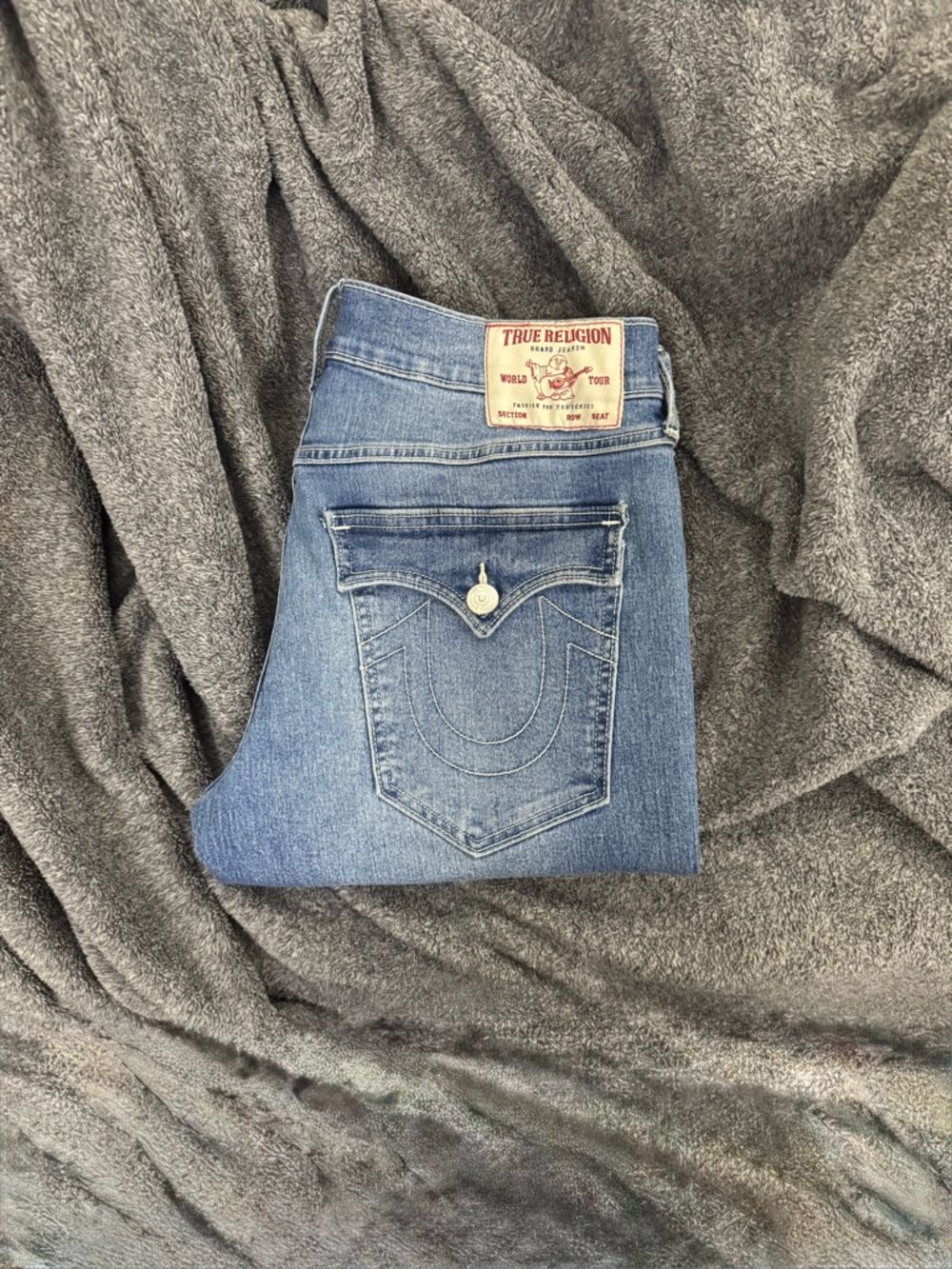 True Religion Blue Denim Jeans - Classic Pocket Stitch